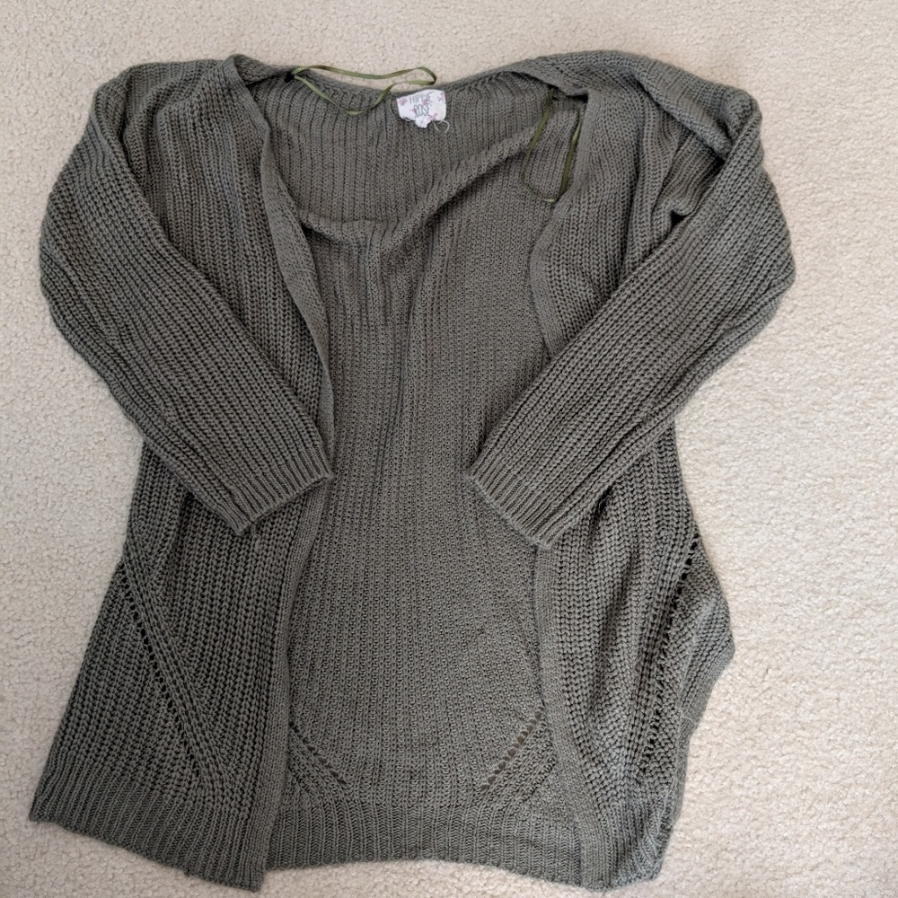 Olive green sweater.